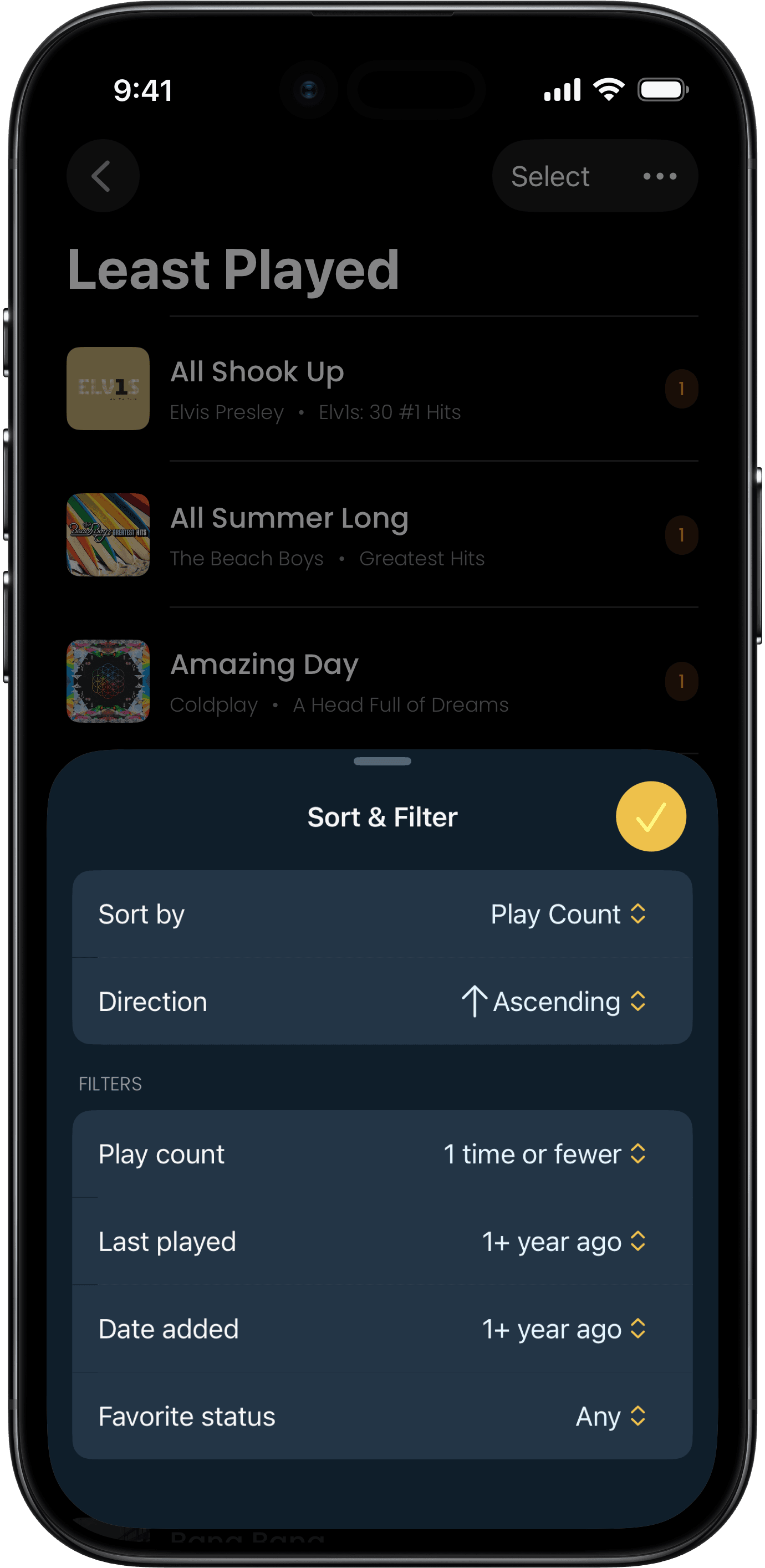Least Played feature screenshot