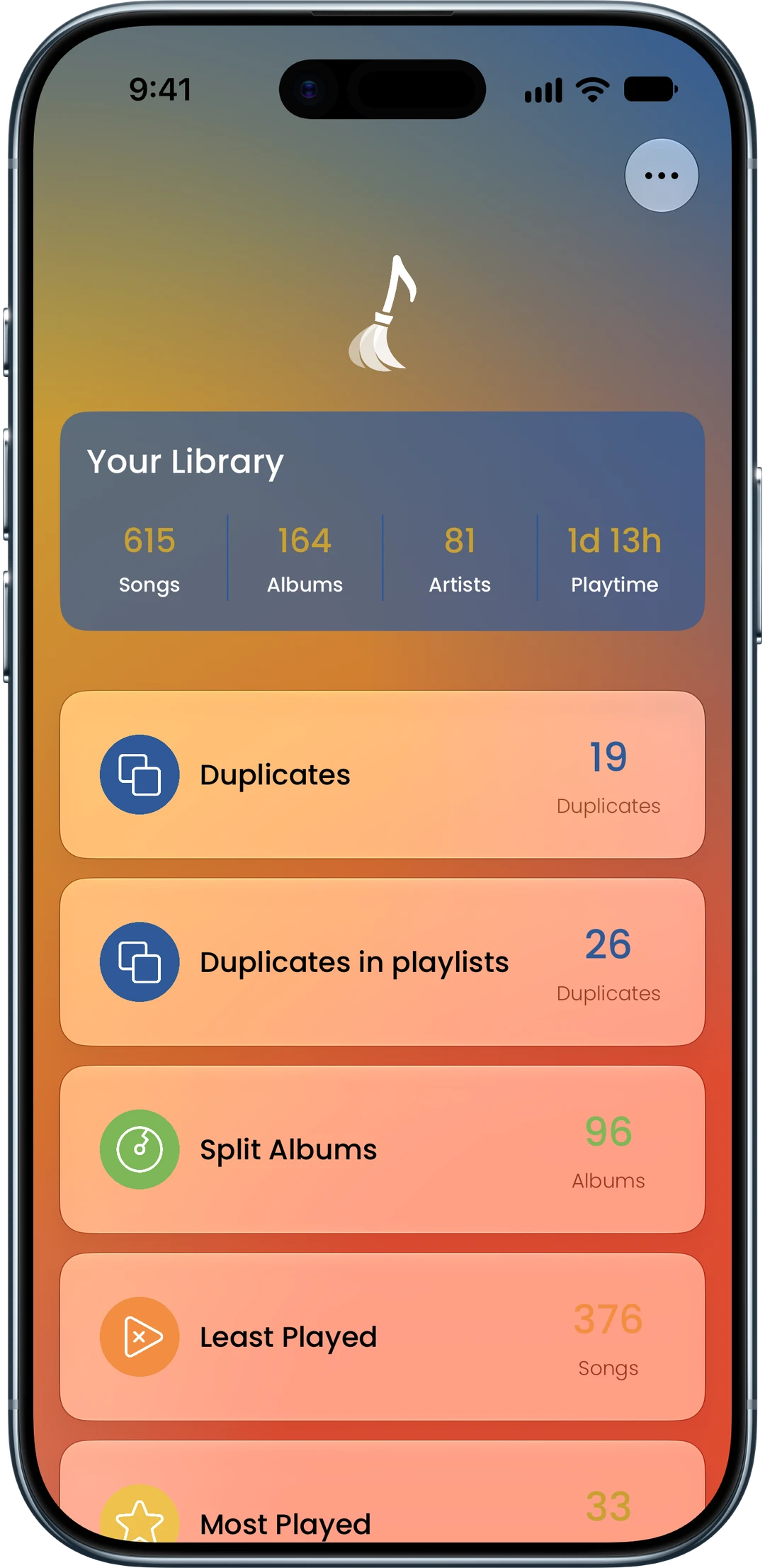 Song Sweeper app on iPhone